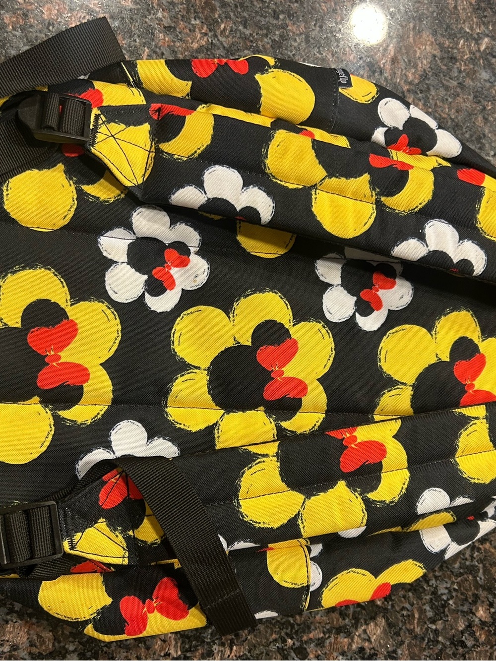 Loungefly Kids' Black Backpack with Yellow & Red Minnie Floral Print - Picture 2 of 7